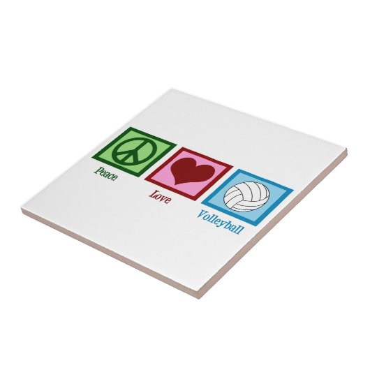 Peace Love Volleyball Tegeltje (Zijkant)