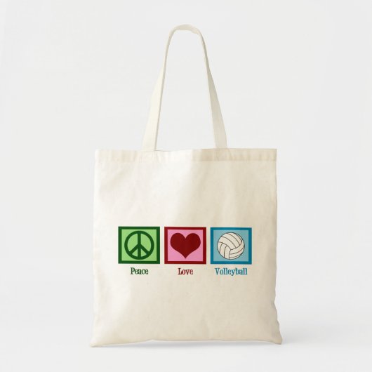 Peace Love Volleyball Tote Bag (Voorkant)