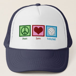 Peace Love Volleyball Trucker Pet