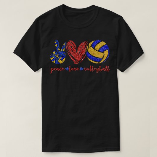 Peace Love Volleyball Volleyball Volleyball Coach T-shirt (Design voorkant)