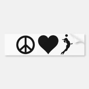 Peace Love Volleyball (Vrouw) Bumpersticker