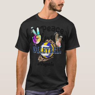 Peace Love Volleyball Yaya Life Ma Grandma Leopar T-shirt