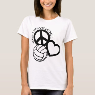 Peace-Love-Volleyball. zwart T-shirt