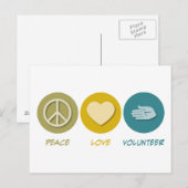 Peace Love Volunter Briefkaart (Voorkant / Achterkant)