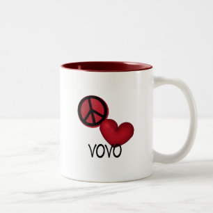 Peace Love VoVo Tweekleurige Koffiemok
