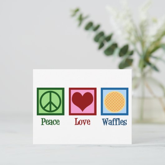 Peace Love Waffles Briefkaart (Staand voorkant)