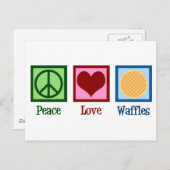 Peace Love Waffles Briefkaart (Voorkant / Achterkant)