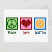Peace Love Waffles Briefkaart (Voorkant)