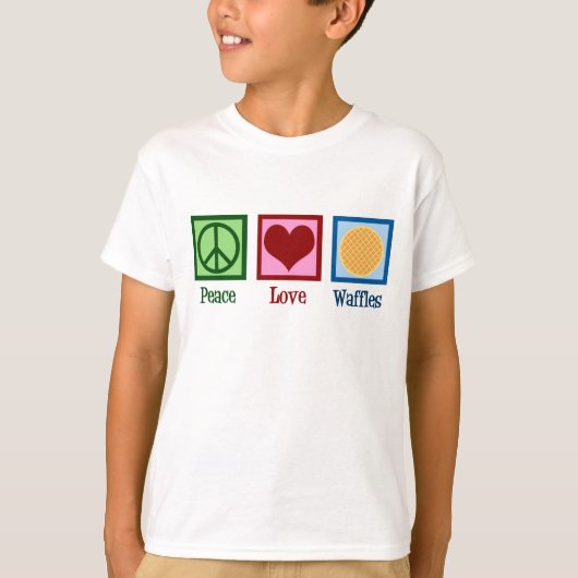 Peace Love Waffles Cute Kinder T-shirt (Voorkant)