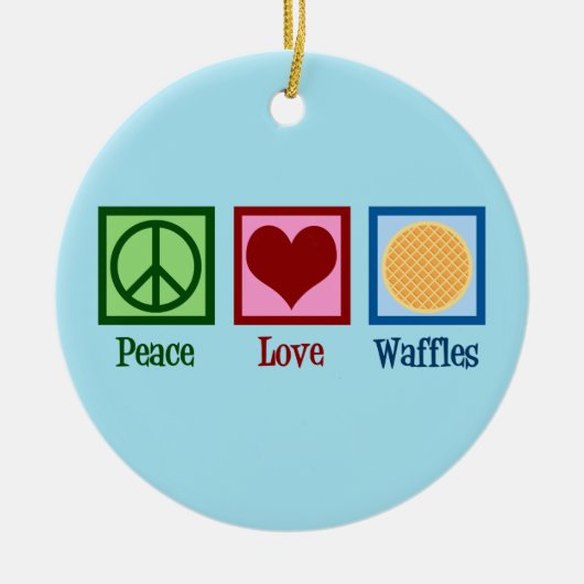 Peace Love Waffles Keramisch Ornament (Voorkant)