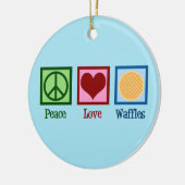 Peace Love Waffles Keramisch Ornament (Links)