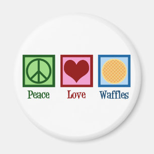 Peace Love Waffles Magneet