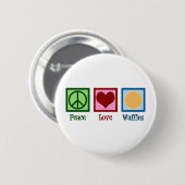 Peace Love Waffles Ronde Button 5,7 Cm (Voorkant /achterkant)