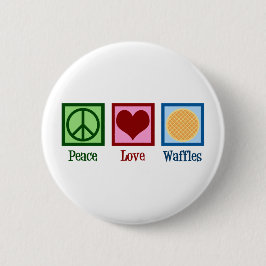Peace Love Waffles Ronde Button 5,7 Cm