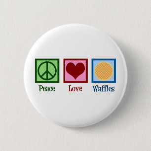 Peace Love Waffles Ronde Button 5,7 Cm