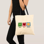 Peace Love Waffles Tote Bag (Voorkant (product))