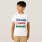 Peace-Love-Wall-Money T-shirt (Voorkant volledig)
