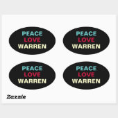 Peace Love WARREN Oval Sticker (Vel)