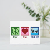 Peace Love Water Polo Briefkaart (Staand voorkant)