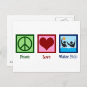 Peace Love Water Polo Briefkaart (Voorkant / Achterkant)