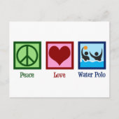 Peace Love Water Polo Briefkaart (Voorkant)