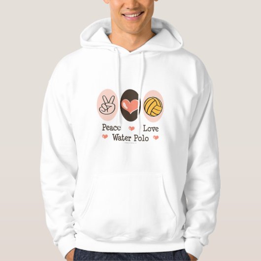 Peace Love Water Polo Hooded Sweatshirt (Voorkant)