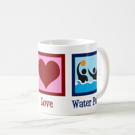 Peace Love Water Polo Koffiemok (Voorkant rechts)
