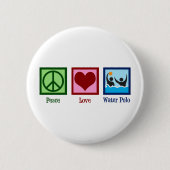 Peace Love Water Polo Ronde Button 5,7 Cm (Voorkant)