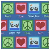 Peace Love Water Polo Team Blue Stof (Close Up)
