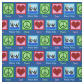 Peace Love Water Polo Team Blue Stof (Swatch)