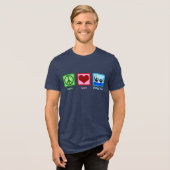 Peace Love Water Polo Tri-Blend T-shirt (Voorkant volledig)