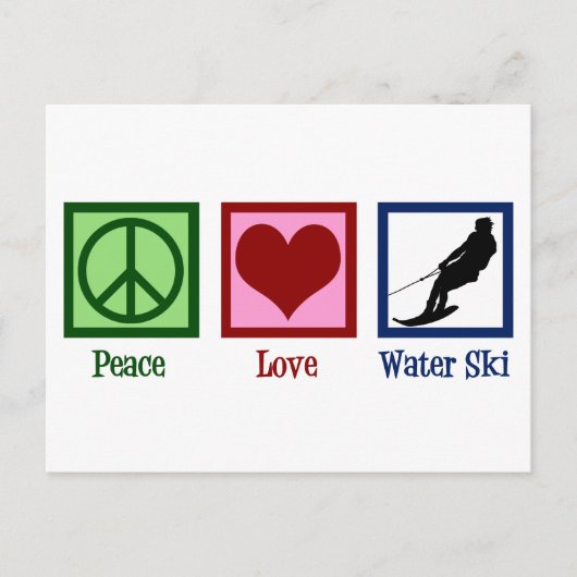 Peace Love Water Skiing Company Briefkaart (Voorkant)