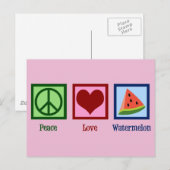 Peace Love Watermelon Briefkaart (Voorkant / Achterkant)