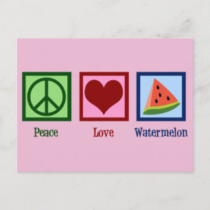 Peace Love Watermelon Briefkaart