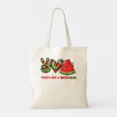 Peace Love Watermelon peace love watermelon day me Tote Bag (Achterkant)