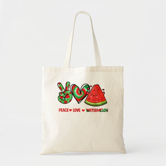 Peace Love Watermelon peace love watermelon day me Tote Bag (Voorkant)
