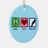 Peace Love Waterskiing Company Water Ski Keramisch Ornament (Rechts)