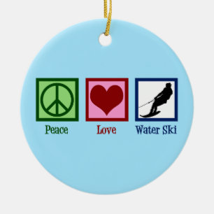 Peace Love Waterskiing Company Water Ski Keramisch Ornament