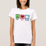 Peace Love Weether T-shirt<br><div class="desc">Een vredesteken,  hart en paraplu voor meteorologie. Een schattig meteoroloog cadeau.</div>