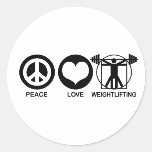 Peace Love Weightlift Ronde Sticker