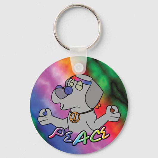 Peace Love Weimaraner Sleutelhanger (Voorkant)