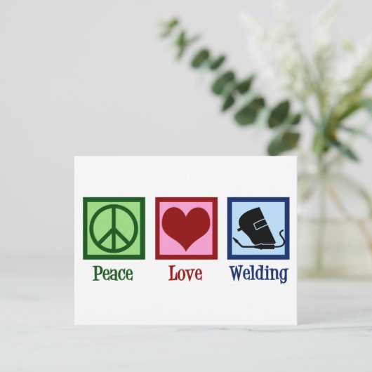 Peace Love Welding Briefkaart (Staand voorkant)