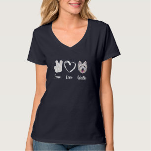 Peace Love Westie West Highland White Terrier Gift T-shirt