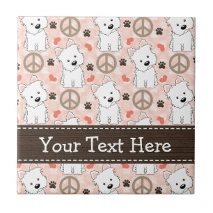 Peace Love Westies Ceramic Tile Trivet Tegeltje