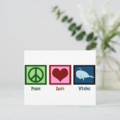 Peace Love Whales Briefkaart (Staand voorkant)