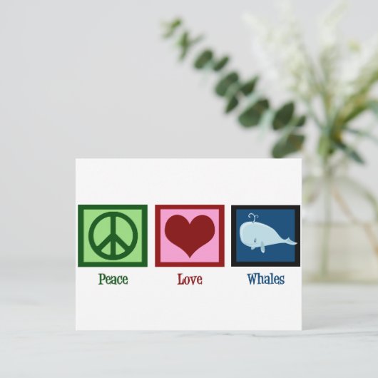 Peace Love Whales Briefkaart (Staand voorkant)