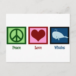 Peace Love Whales Briefkaart