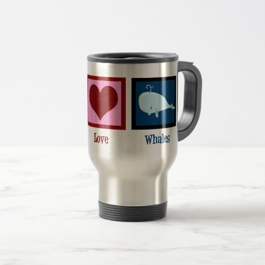 Peace Love Whales Reisbeker (Voorkant rechts)
