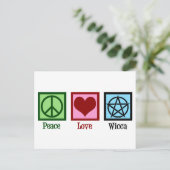 Peace Love Wicca Briefkaart (Staand voorkant)
