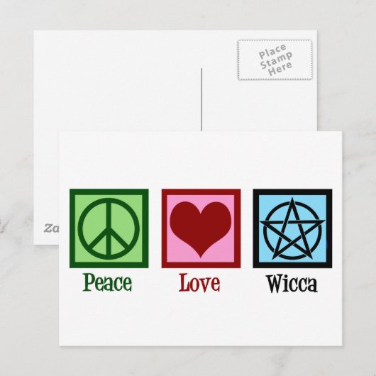 Peace Love Wicca Briefkaart (Voorkant / Achterkant)